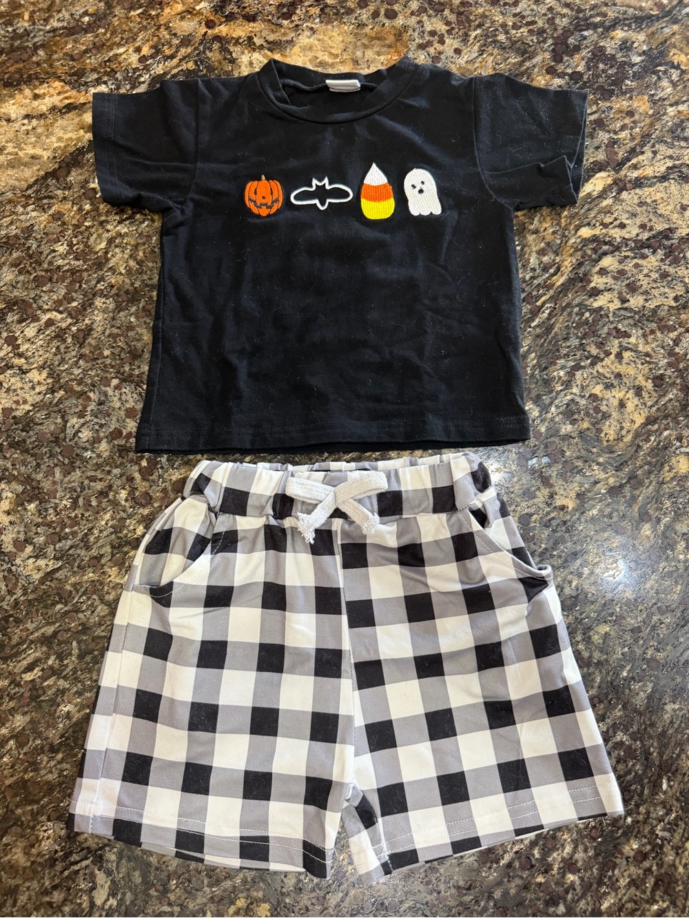 Halloween Smocked Shorts Set  6-12 months